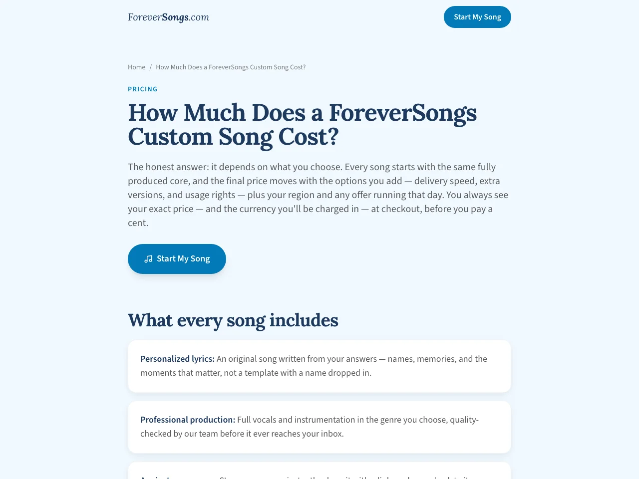ForeverSongs website screenshot