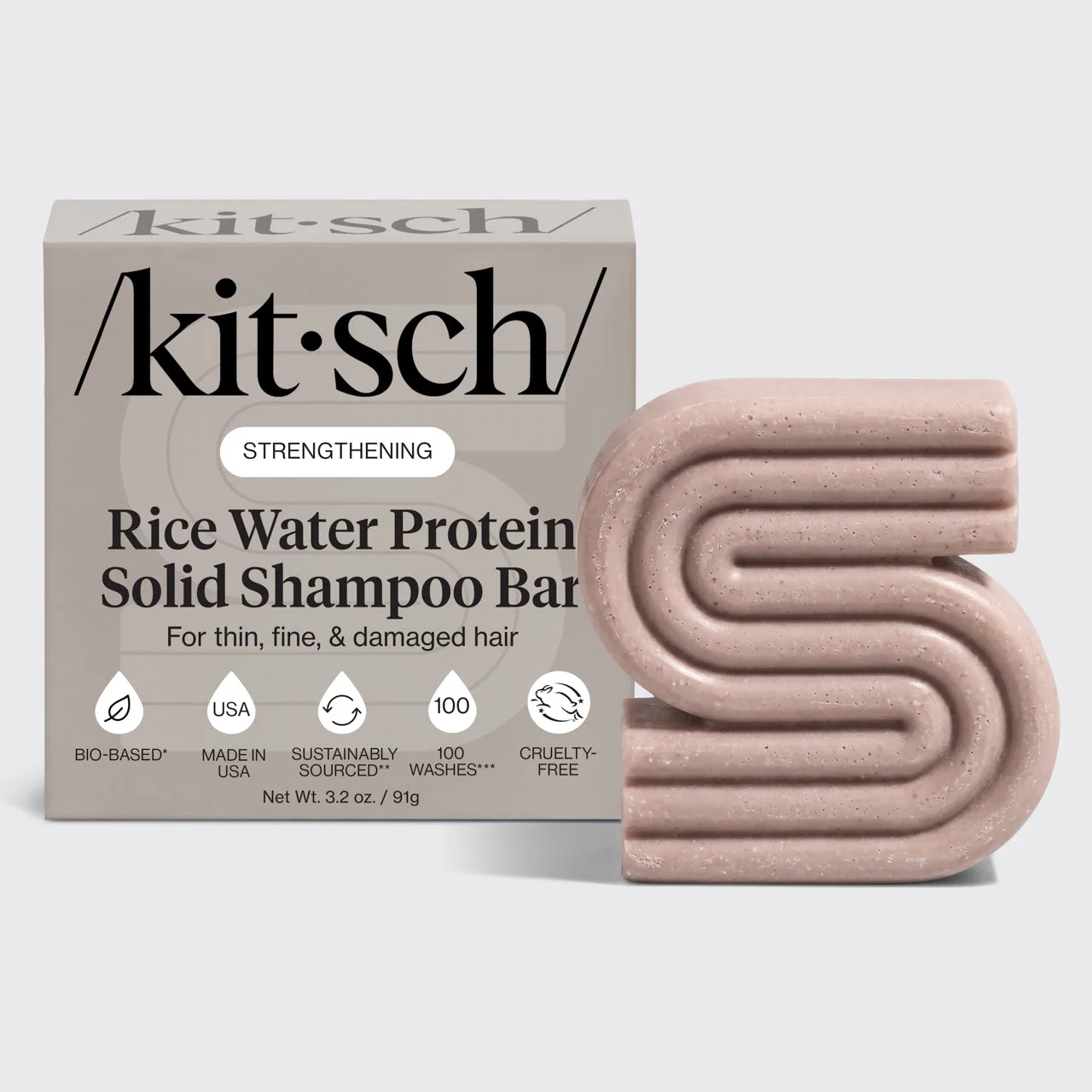 Kitsch Rice Water Shampoo Bar for Hair Growth