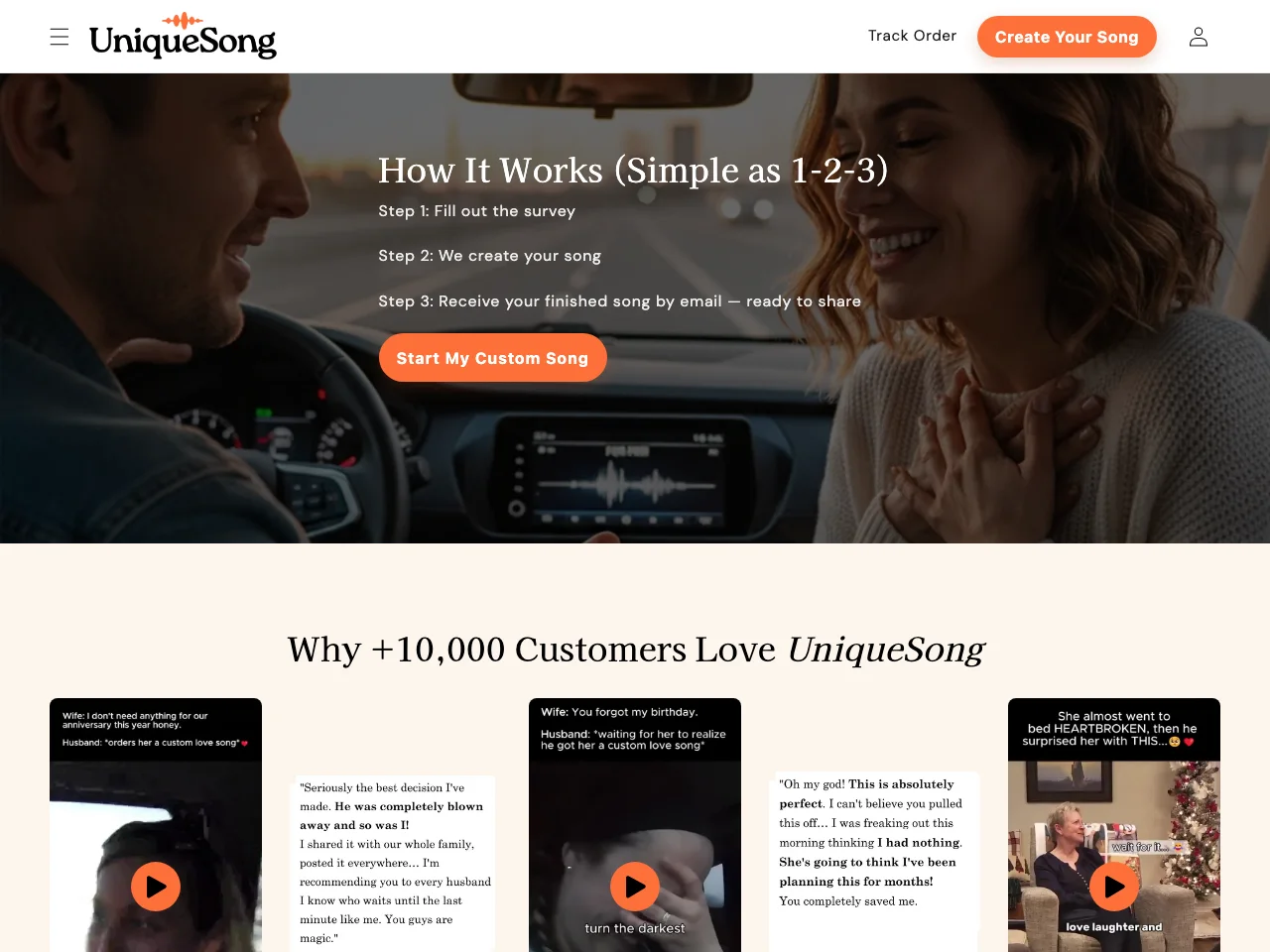 UniqueSong website screenshot