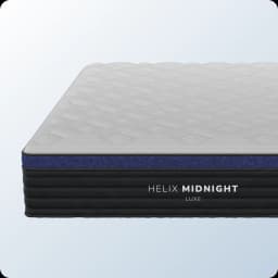 Helix Midnight Luxe mattress with its quilted cover and navy side panel