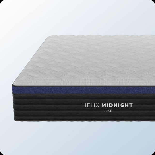 Helix Midnight Luxe mattress with its quilted cover and navy side panel