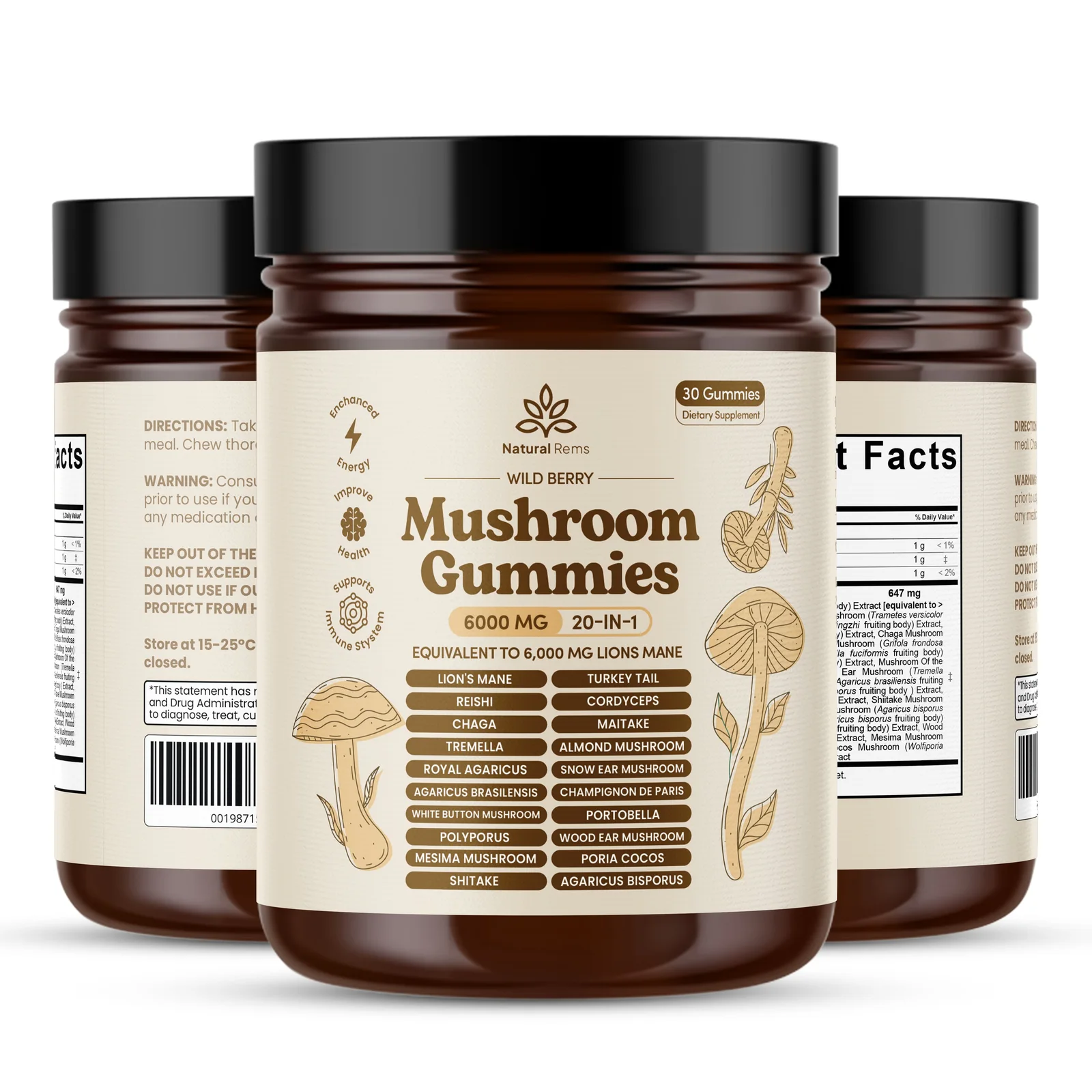 Natural Rems 20-in-1 Mushroom Gummies