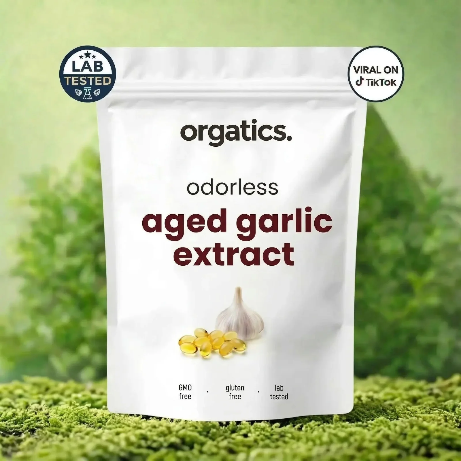 Orgatics Odorless Aged Garlic Extract 7,500mg Softgels