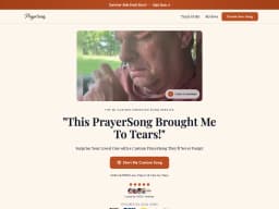 PrayerSong website screenshot