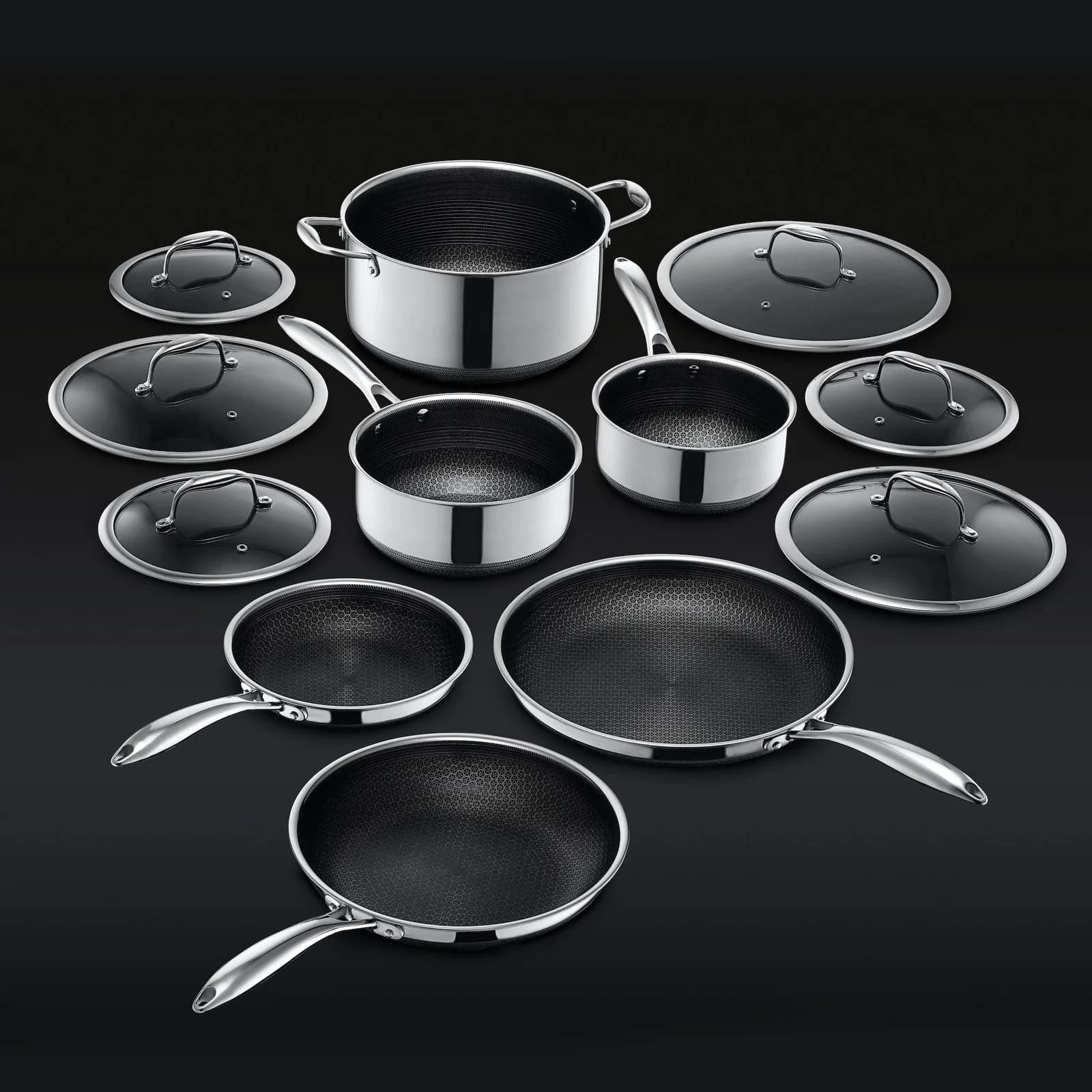 HexClad Hybrid Pots & Pans Set, 12-pc