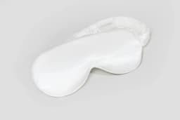 Saatva Weighted Silk Eye Mask · White