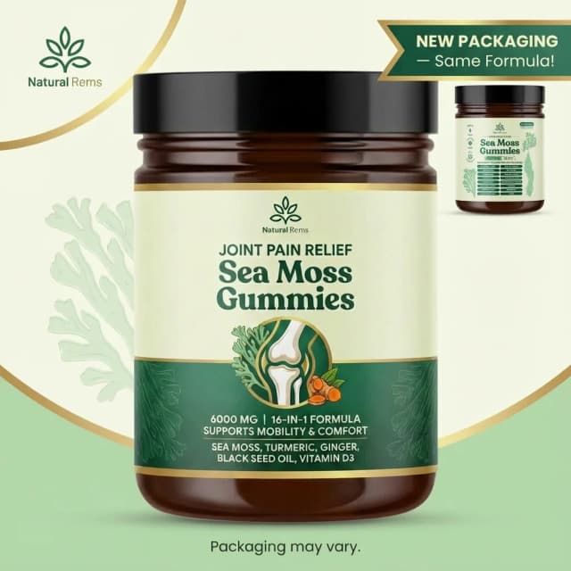 Natural Rems Sea Moss 16-in-1 Gummies - For Joint Relief & Mobility
