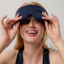 Lunya Weighted Silk Sleep Mask · Deep Blue