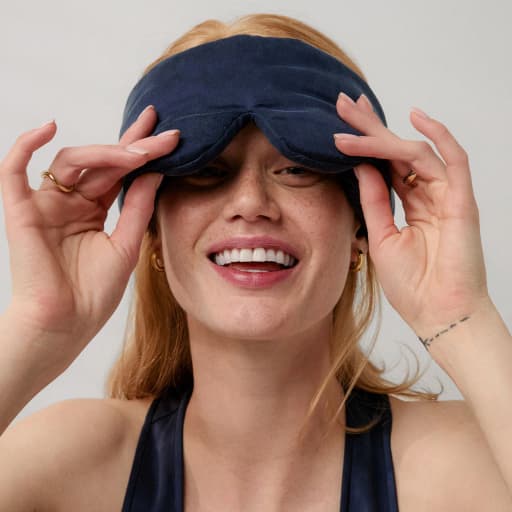 Lunya Weighted Silk Sleep Mask · Deep Blue