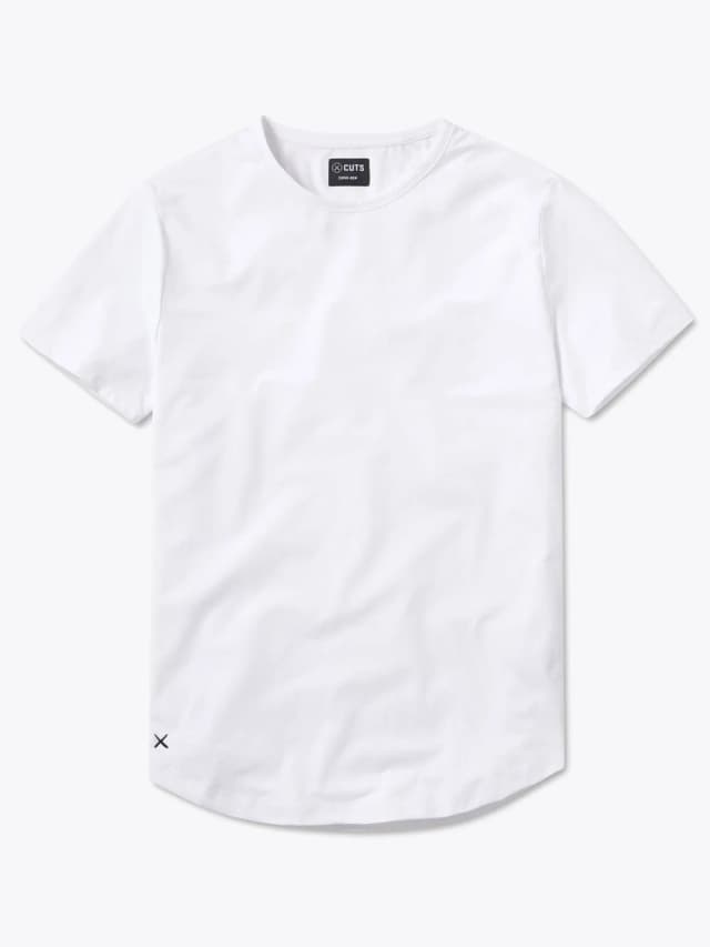 Cuts AO Curve-Hem Tee | White Signature-fit PYCA Pro®